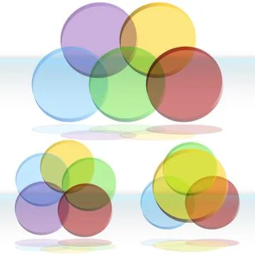 3d venn diagram set Illustrazione stock