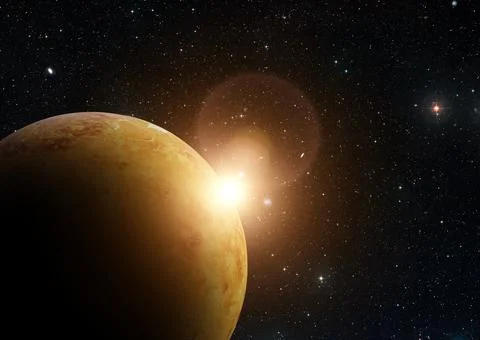 3D Venus in the space Stock Illustration