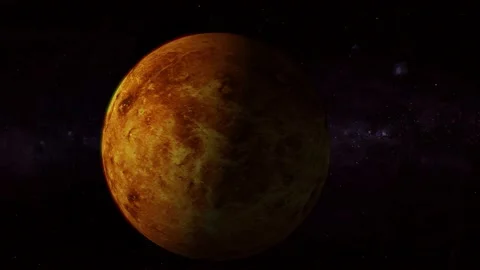 3d Venus surface planet zoom in on space with star Stock Footage 221906741