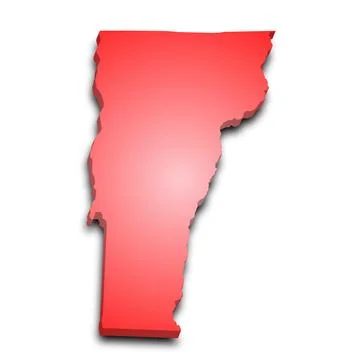 3d Vermont map state with color. United State of America, US, United State Stock Illustration