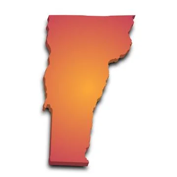 3d Vermont map state with color. United State of America, US, United State Stock Illustration