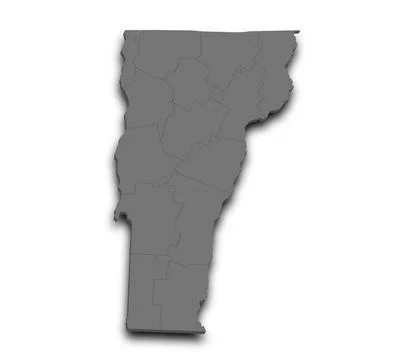 3d Vermont map state with color. United State of America, US, United State Stock Illustration