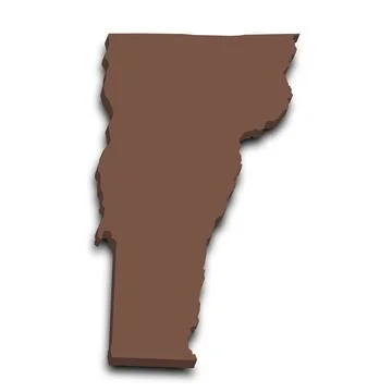 3d Vermont map state with color. United State of America, US, United State Stock Illustration