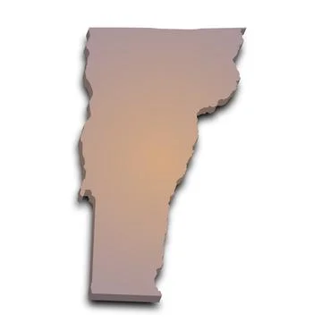 3d Vermont map state with color. United State of America, US, United State Stock Illustration