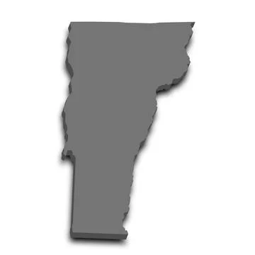 3d Vermont map state with color. United State of America, US, United State Stock Illustration