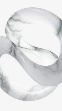 3D vertical background wallpaper white grey marble abstract glossy knot twist イラスト素材