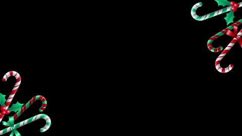 3D vertical candy canes frame Stock Footage 255377622