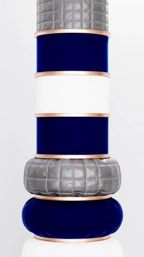 3D Vertical Satisfying loop animation of a bunch of tubes inflated with fabri Stock-Footage 219785653