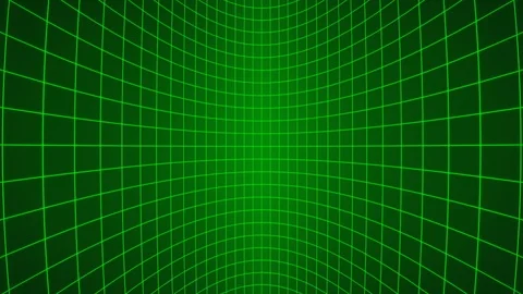 3d vertically moving green neon curved grid loop 스톡 동영상 95210952