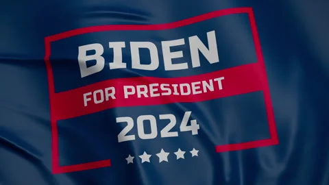 3D VFX animation of waving flag flag calling for votes for Biden Video stock 267031893