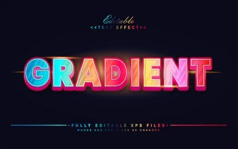 3d vibrant color gradient text effect Stock Illustration