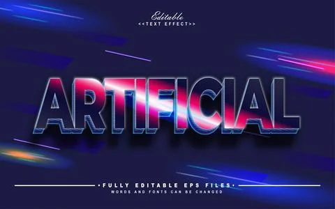 3d vibrant colors artificial text effect Stock Illustration