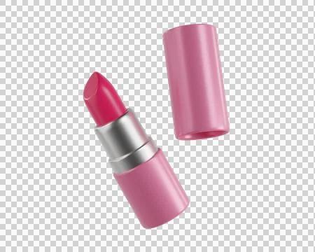 3D Vibrant Pink Lipstick Stock Illustration