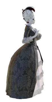 3D Victorian lady ghost Stock Illustration