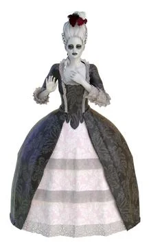 3D Victorian lady ghost Stock Illustration