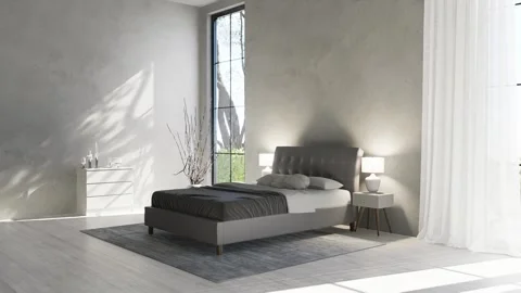 3d video animation of the bedroom Stock Footage 235437167