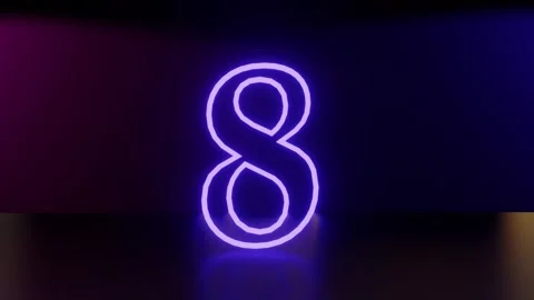 3d video animation neon light numbers countdown ten to one Stock Footage 259018103