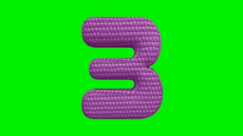 3D video animation of number  with puff texture Stock Footage 317377424