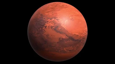 3D Video Animation: Rotating Mars - Black Background - Space Stock Footage 268702824
