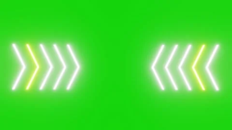 3d video animation of two yellow and white directional lights on a green scr Stock Footage 250393921
