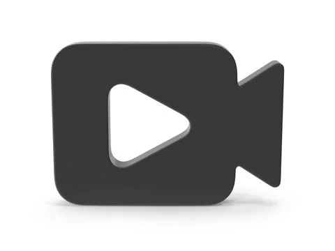 3d video camera icon modern playback symbol 스톡 일러스트