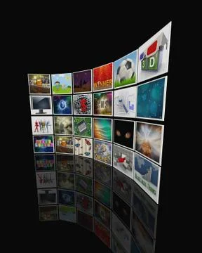 3d video display wall Stock Illustration