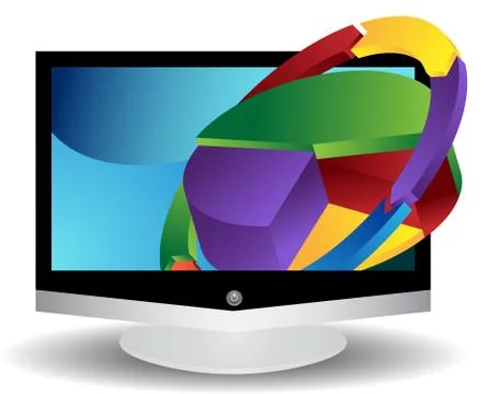 3d video graphics flat screen Stock Illustration