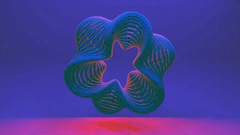 3D video loop of abstract art surreal with part of a turbine engine Stock Footage 300658004