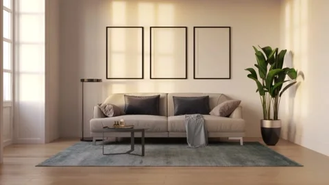 3d video rendering footage contemporary interior design of the room Stock Footage 234239366