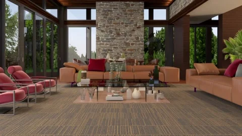 3d video rendering footage contemporary interior design of the room 库存影片 234239443