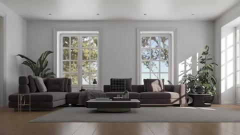 3d video rendering footage contemporary interior design of the room 库存影片 234239502