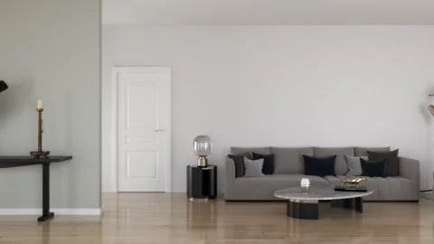 3d video rendering footage contemporary interior design of the room 库存影片 234239506