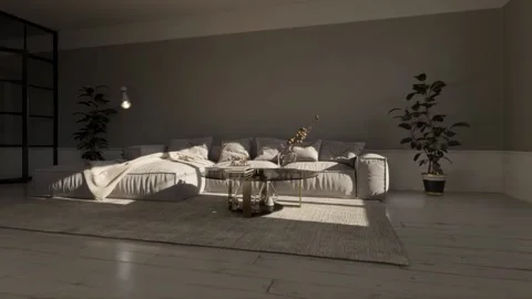 3d video rendering footage contemporary interior design of the room Stock Footage 234239591