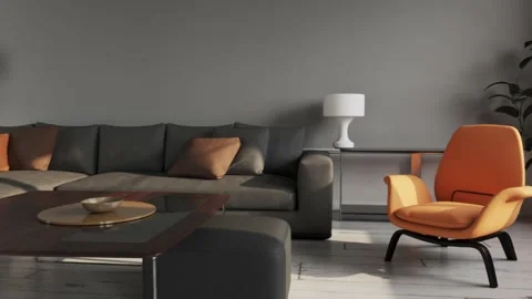 3d video rendering footage contemporary interior design of the room Stock Footage 234239658