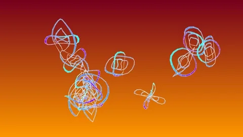 3D video showcasing a swarm of interconnected wireframe orbs Stock Footage 337970577