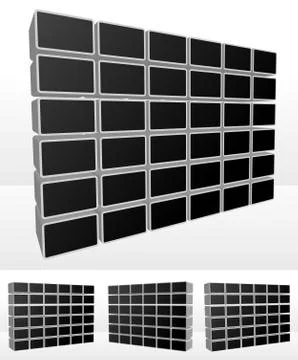 3d video walls (vector) Stock Illustration