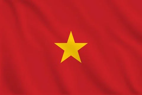 3D Vietnam waving flag pattern background. Realistic national flag design. .. Stock Illustration