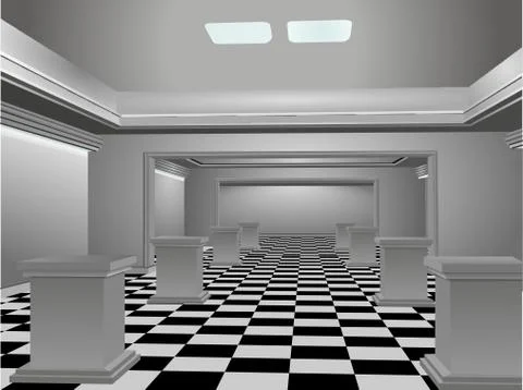 3D View of a Big room in vector format Stock Illustration
