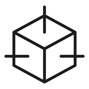 3d view edit icon outline vector. Data tool Illustrazione stock