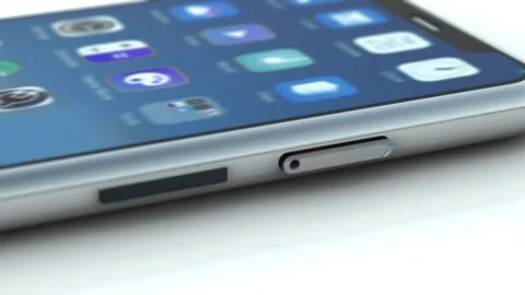 3D View Inserting Sim Card into Mobile Phone Stock Footage 241327730