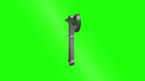 3d viking axe rotating on green screen background Video stock 316760041