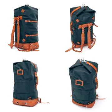 3d vintage backpack on white background Stock Illustration