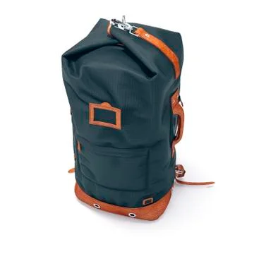 3d vintage backpack on white background Illustrazione stock