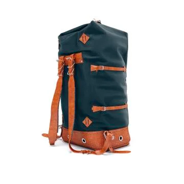 3d vintage backpack on white background Stock Illustration