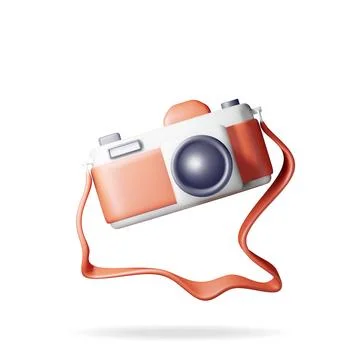 3d Vintage Camera Isolated on White Stock Illustration