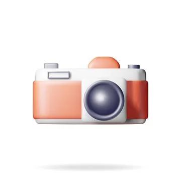 3d Vintage Camera Isolated on White Stock Illustration
