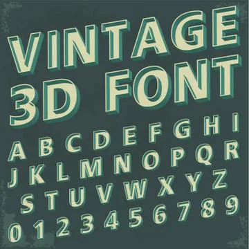 3d vintage font Stock Illustration
