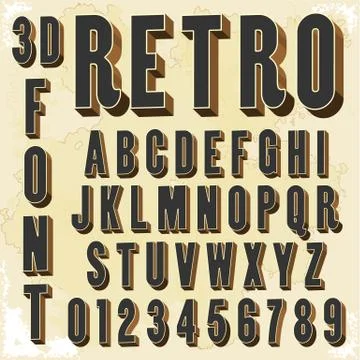 3d vintage font Stock Illustration