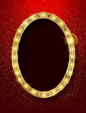 3d Vintage oval frame Stock Illustration