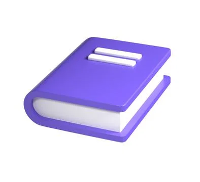 3d violet cute empty notepad book stationery for school isolated background with 스톡 일러스트